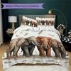 Warm Elephants Pattern Bedding Uilt Set Uilt Cover Pillowcase Home Decoration Birthday Gift (1 * Duvet Cover + 2 * Pillowcase Without Core)