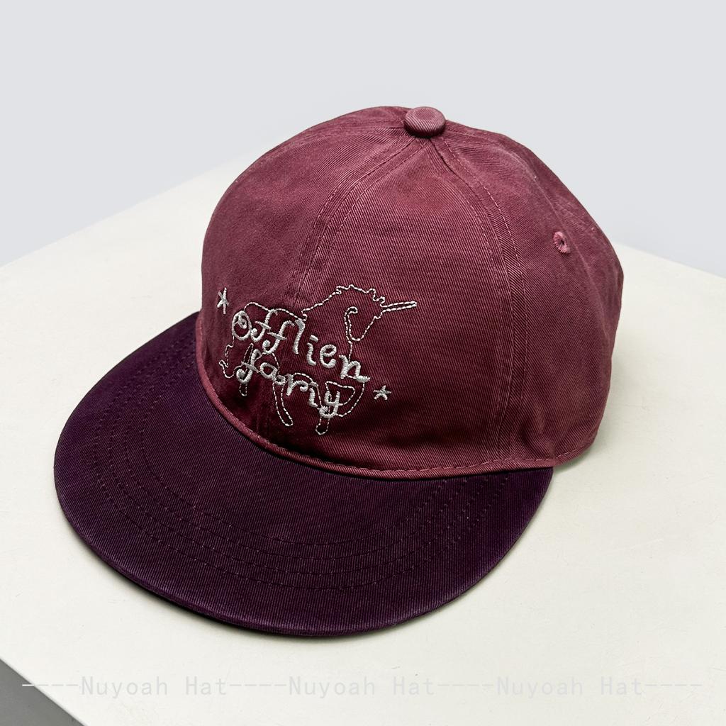 And Women Vintage Embroidered Letter Prints Unicorn Baseball Caps Sun Protection Personalized All-Match Flat Brim Peaked Hats Fashion Korean Style