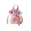 Floral Canvas Drawstring Bag Large Capacity Festive Sugar Bag Small Flower Wrist Bag  Female/Girls