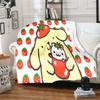 Manta de franela con estampado de PomPompurin, una manta para la siesta, cálida, cómoda y suave, adecuada para sofás, camas, etc.