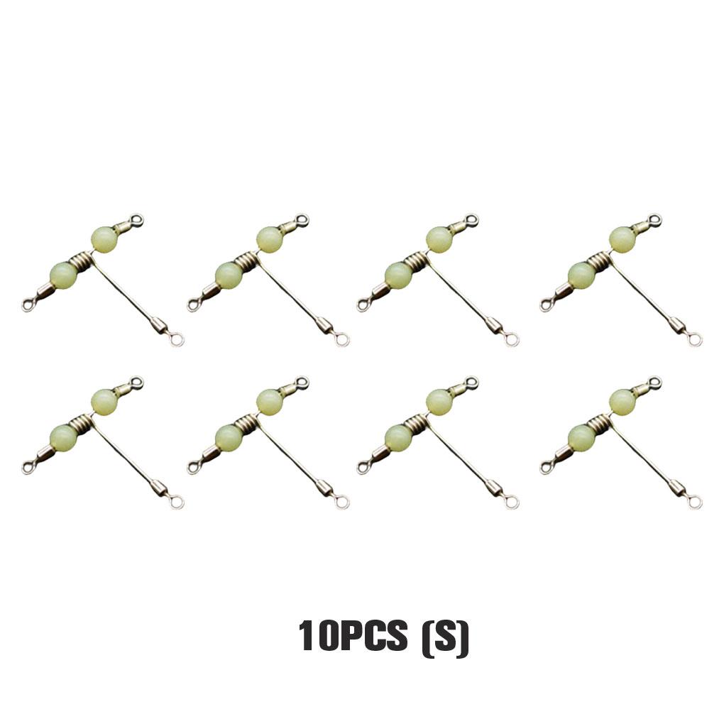 10 Pieces Fishing Connector 3 Way Stainless Steel Rotating Swivel Hook Protector Portable Fish Tackle Rolling Barrels
