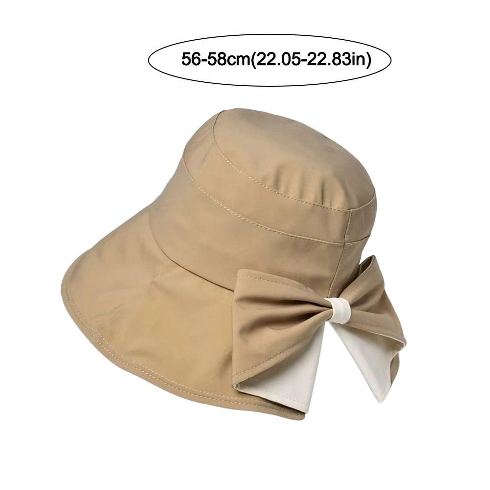 360° Protection Bucket Hats Bowknot Sun Protective Hat New Fisherman's Hat Outdoor Travel