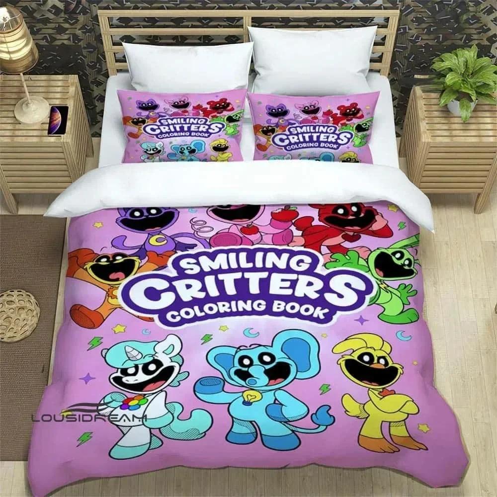 3D Cartoon S-smiling critters Bedding Set Printed Bed Set With Pillowcase Bed Duvet Cover Soft Queen King Size Bedclothes Home