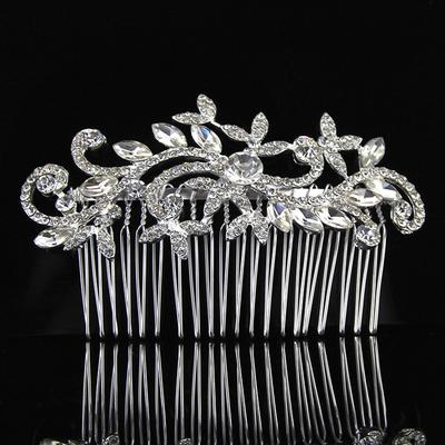 Eleganter handgefertigter Kristall-Strass Damen Haarkamm Braut Kopfschmuck Bankett Zeremonie Täglicher vielseitiger Schmuck Haarreif Haarnadel