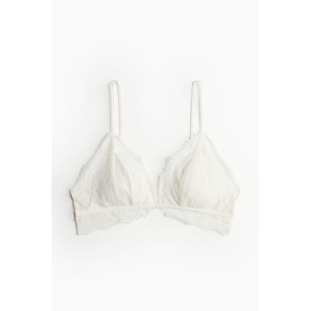 

H M Pad Cup Soft Lace Bra White