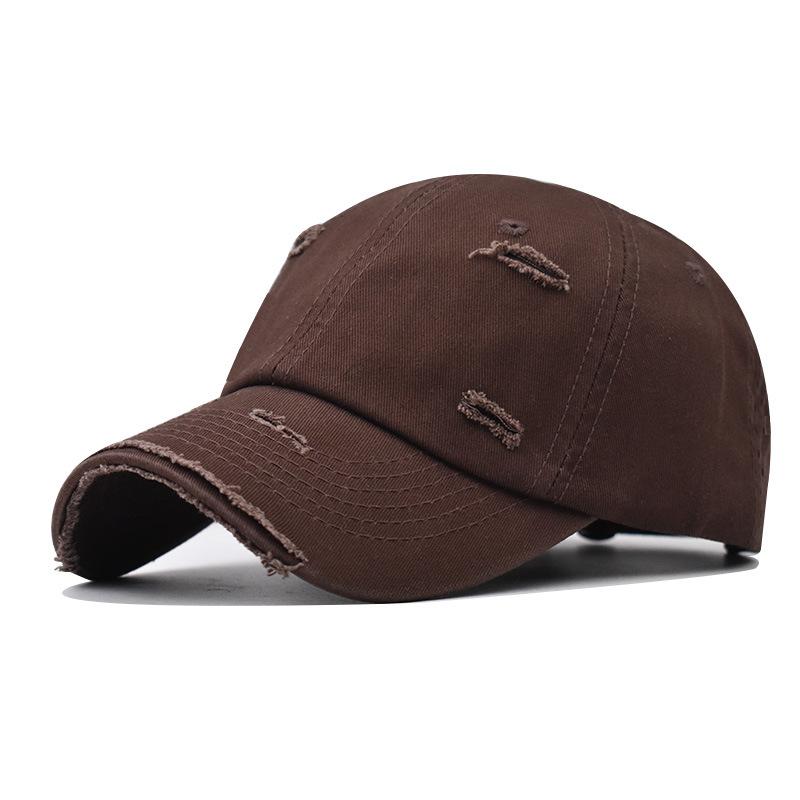 Retro Baseball Cap New Summer Solid Hole Cotton Cap Women Ponytail Hats Men Baseball Cap Outdoor Sunshade Visor Casual Cap