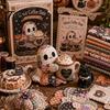 Halloween-Themen-Stoffbastel-Geister-Patchwork-Set, Niedliches Puppen-DIY-Nähset mit vorgeschnittenen kreativen Stoffen zur Stressbewältigung, Herbst-Feiertags-Set