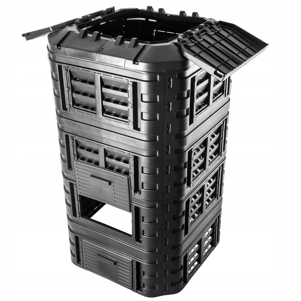KADAX Garden Composter Modular 1260L Frost-resistant Year-Round Black