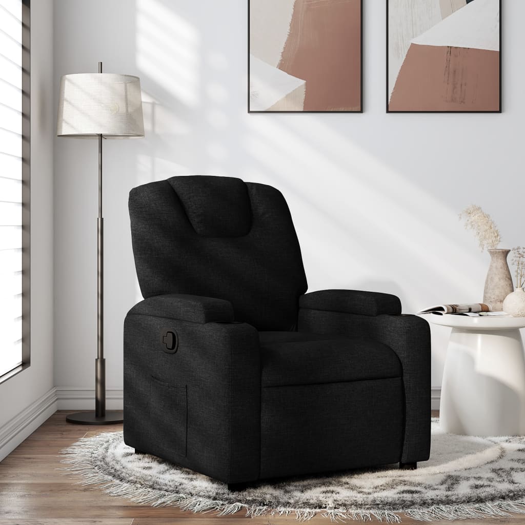 Relaxation Armchair Black Fabric