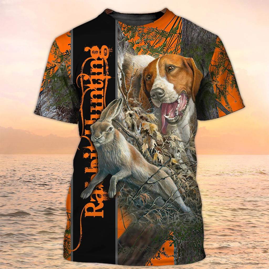 Duck Hunting Dog Pattern Men's T-shirt 3D Animal Print Short Sleeved Top Harajuku Style Comfortable Casual Streetwear