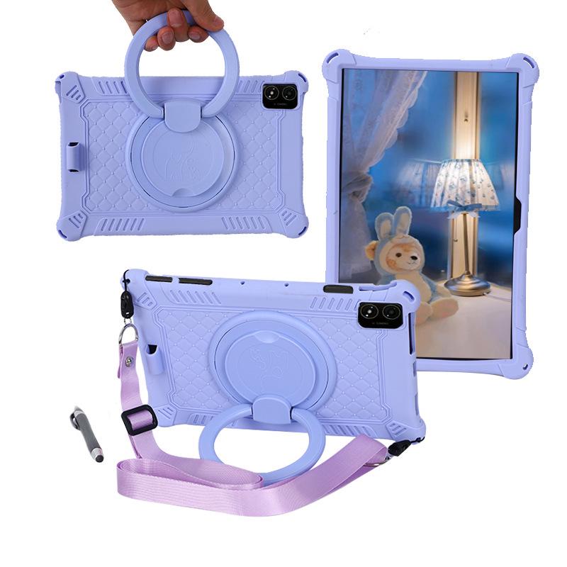 Rotatable Leather-Texture Silicone Case for Teclast T40 5G Tablet, Anti-Drop Protection