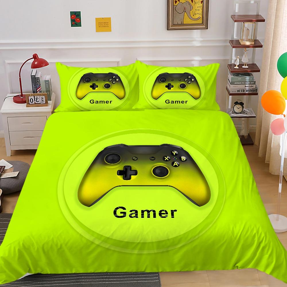 3D Game Controller Pattern Bedding Set Game Console Printed Down Duvet Cover with Pillowcase Teen Single Double Bed Full-size Home Decoration