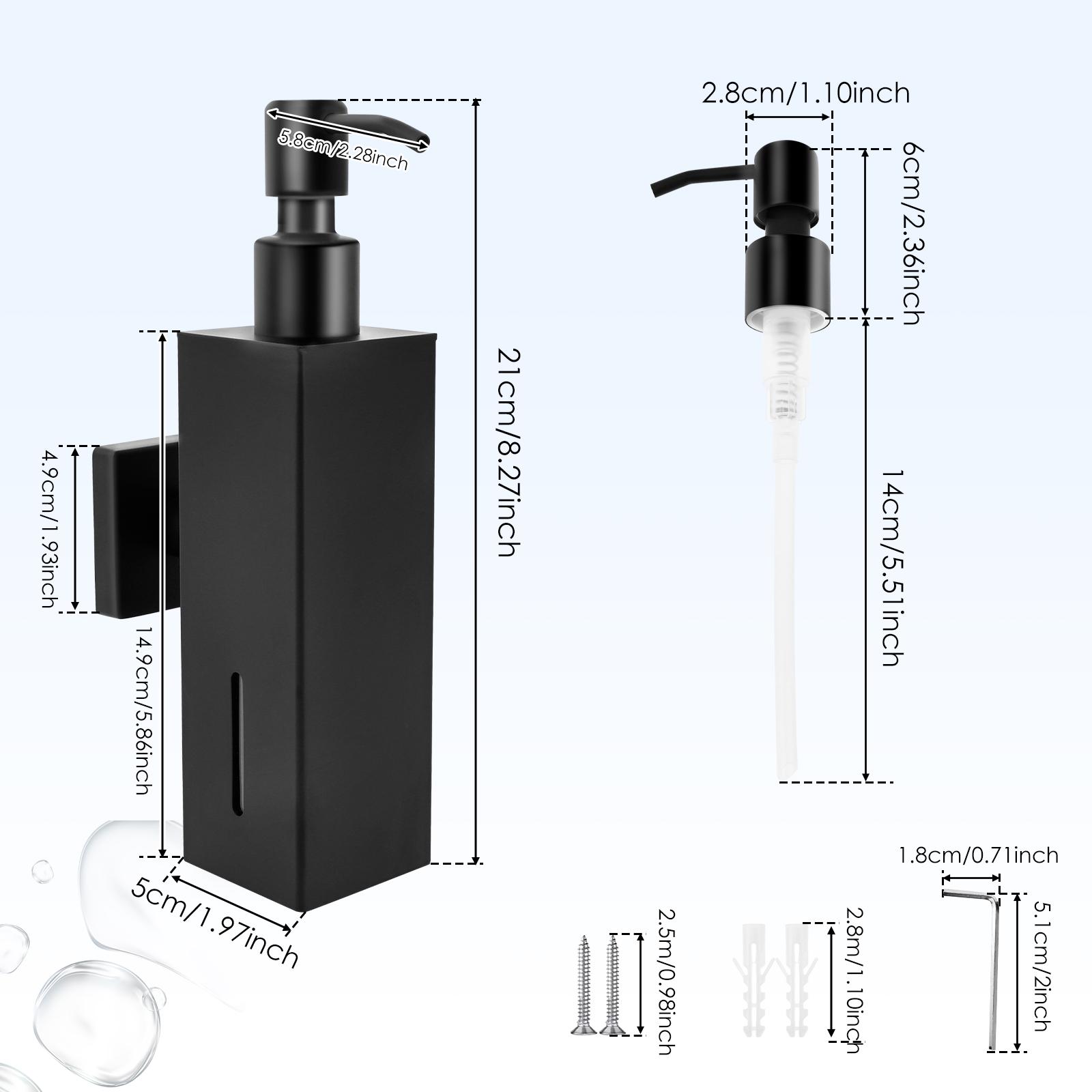 

Stainless Steel Wall Mounted Hand Soap Dispenser Manual Soap Dispenser Hotel Liquid Soap Dispenser Home Bathroom Accessories чорний