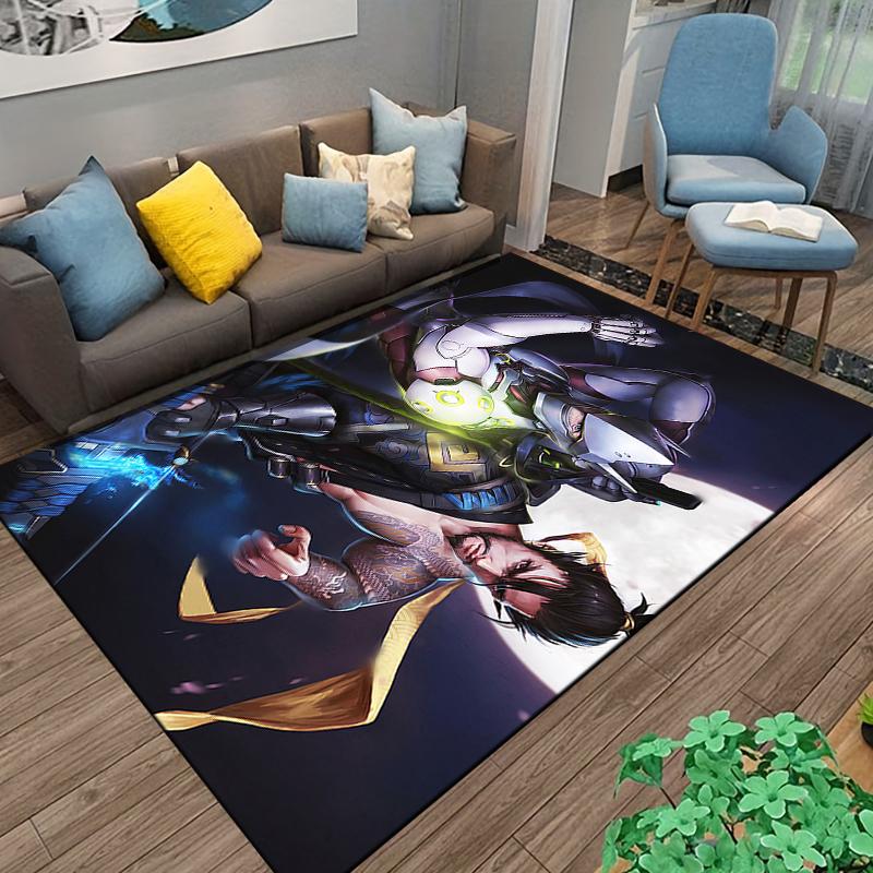Combat Heroes Anime Style Rug Suitable for use as an anti-slip game mat for living room and bedroom sofas