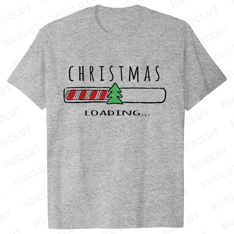 Christmas Loading Graphic TShirt Men Clothing Xmas Short Sleeve Tees Happy New Year Tshirt Trendy Merry Christmas Y2k Tops