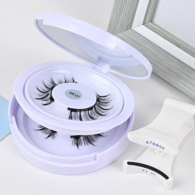 1 ensemble de faux cils magnétiques avec outil applicateur de cils réutilisable simple/double couche naturelle et vaporeuse, pince à cils, outils de maquillage pour femmes