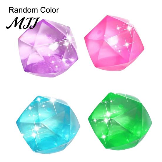 Adults Squeeze Ball Transparent Rhinestone Toy Anxiety Relief Polyhedron Sensory Stress Anti-anxiety Soft Students Office Workers Gift