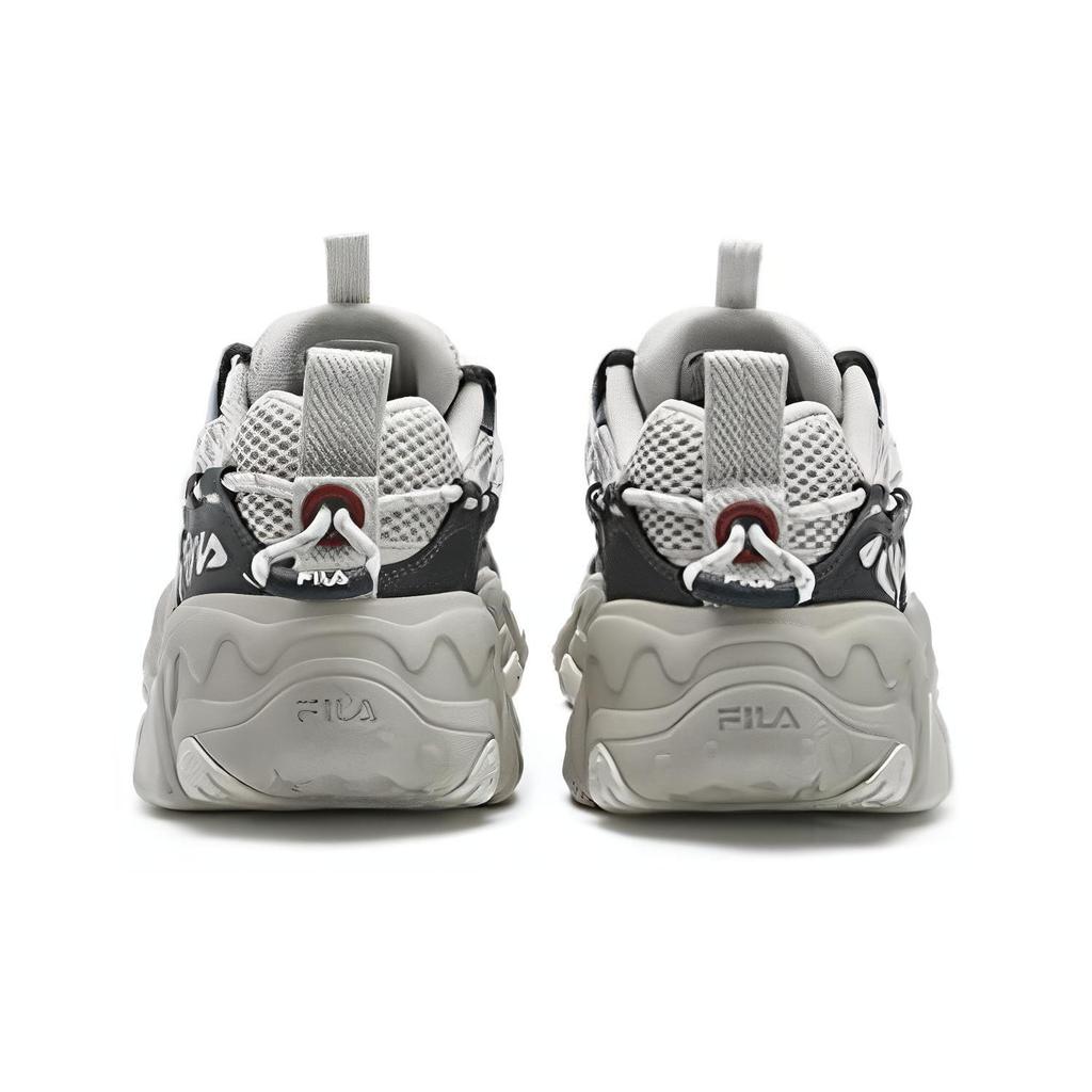 FILA FLUID 5 Cat Paw 5.0 Textile, Synthetic Leather Low top Casual Shoes Men's White Gray F12M422103FSV
