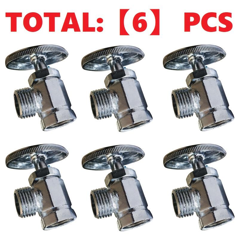 6 Stück Polierte Zinklegierung 1/2" Eck-Absperrventile - Modern, Langlebig, Benutzerfreundlich für Außenwasserhähne & Rasenpflege