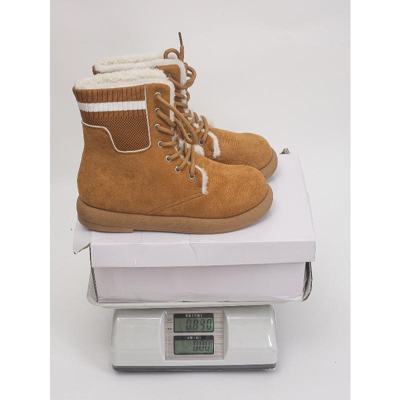 Women's Plus-Size Thick-Soled Snow Boots - Winter New Style, Retro, Short Ankle, Lace-Up, Fleece-Lined, Thick & Warm
