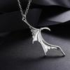 2 Pcs/Set Exquisite Bat Wing Heart Couple Necklace Heart Wing Pendant Necklace Set  Jewelry Decoration Gift for Girl Boy