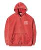 Qt8 Garments Oc Slogan Washed Zip-Up Hoodie (Red)