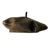 Women's Wool Blend Beret Hat Asian & British Style Vintage Check Pattern Versatile Painter Cap (UFO Hat Design)