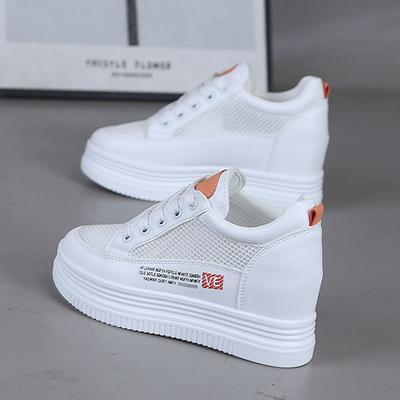Fashion 7CM Air Mesh Shoes Chunky Sneakers Microfiber Platform Wedge Women Summer Autumn Shoes Vulcanize Sandals Hollow Slides