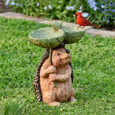 Reçine Rakun Birdbath Polyresin Antika Bahçe Kuş Banyosu Ev Bahçe Yard Bahçe Dekorasyon Açık Bahçe Yard Dekor