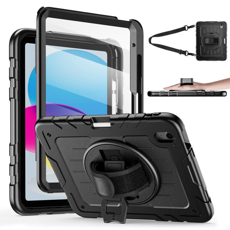 Shockproof Rotating IPad Case With Pen Slot Detachable Shoulder Strap 11th 10th Gen A16