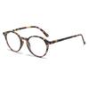 New Fashion Round Print Flower Women Reading Glasses Photochromic Anti Blue Light Hyperopia Eyeglass Frame
