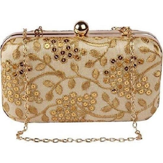 

Женская сумка-клатч ручной работы с ручной вышивкой для невесты, повседневная, свадебная сумка для женщин и девушек, золотая