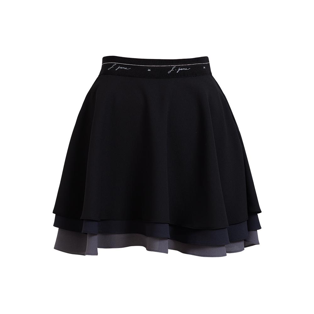 J Jane Tiered Flare Skirt (Black)