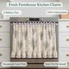 Farmhouse Stove Skirt Oven Curtain for Kitchen Decor, Cotton Blend Stove Curtain with Lace Ruffle Trim 9 Ribbon Ties