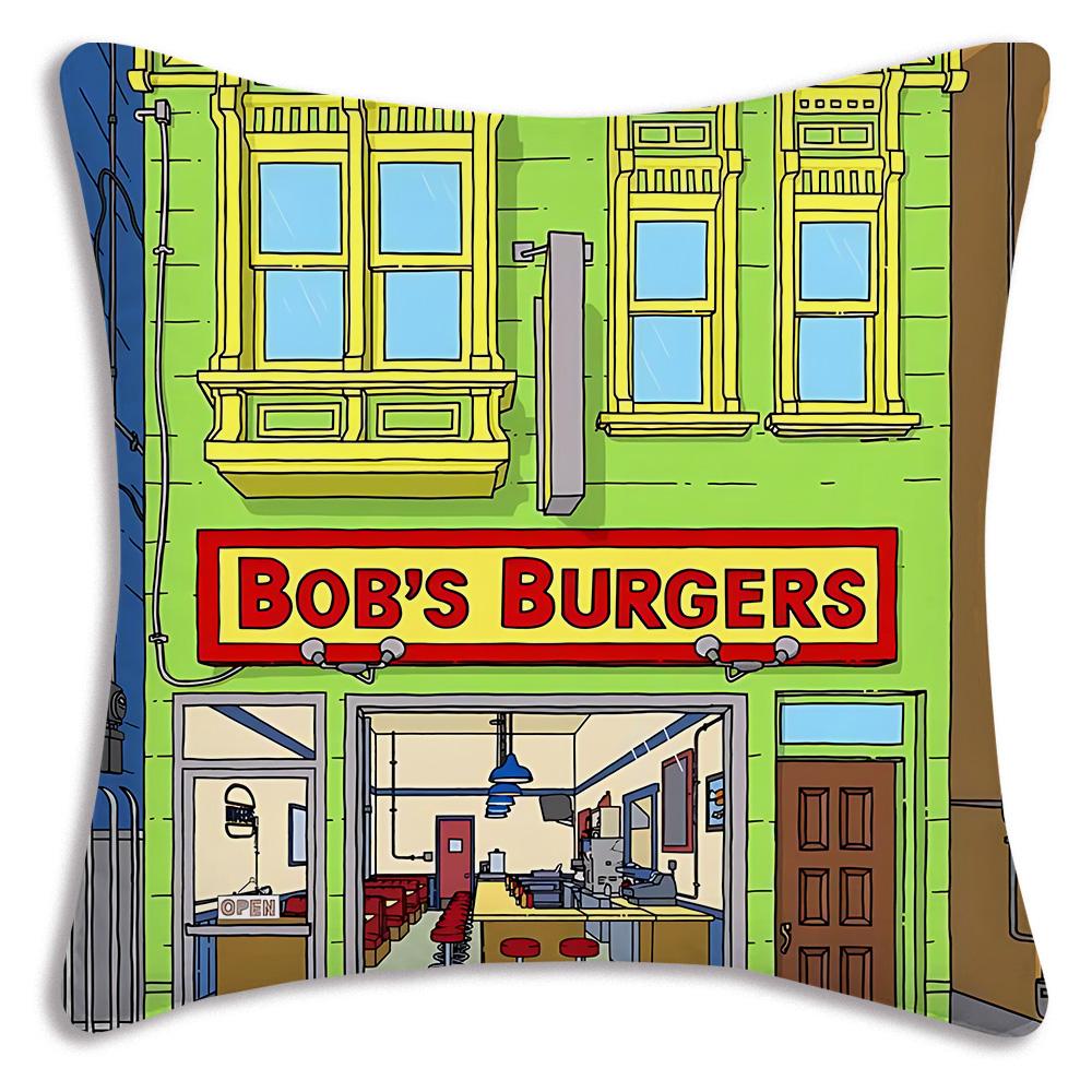 Cartoon B-Bobs B-Burgers Pillow Covers Cartoon Sofa Decorative Home Double-sided Printing Short Plush Cute Cushion Cover