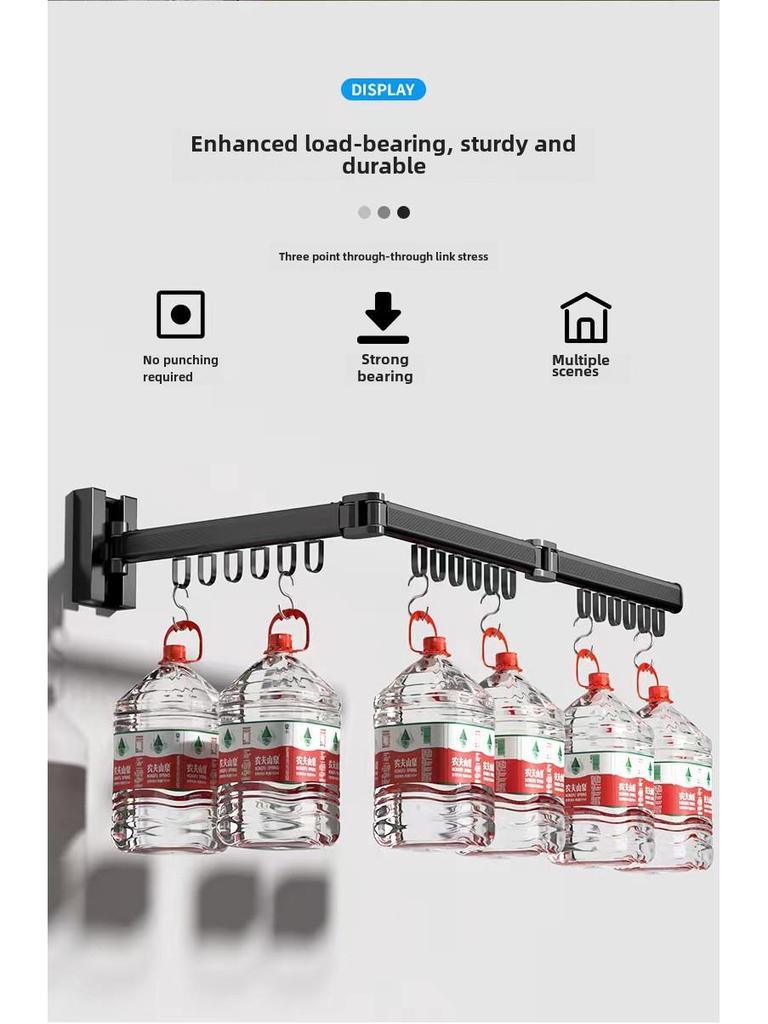 Wall-Mounted Foldable Clothes Drying Rack for Balcony and Bathroom