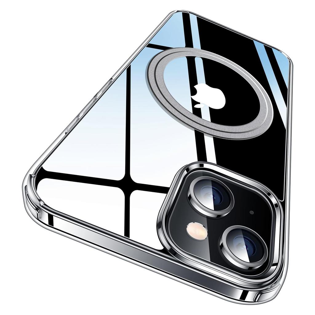For iPhone 15 Phone Case Compatible with MagSafe TPU+PC Clear Back Cover