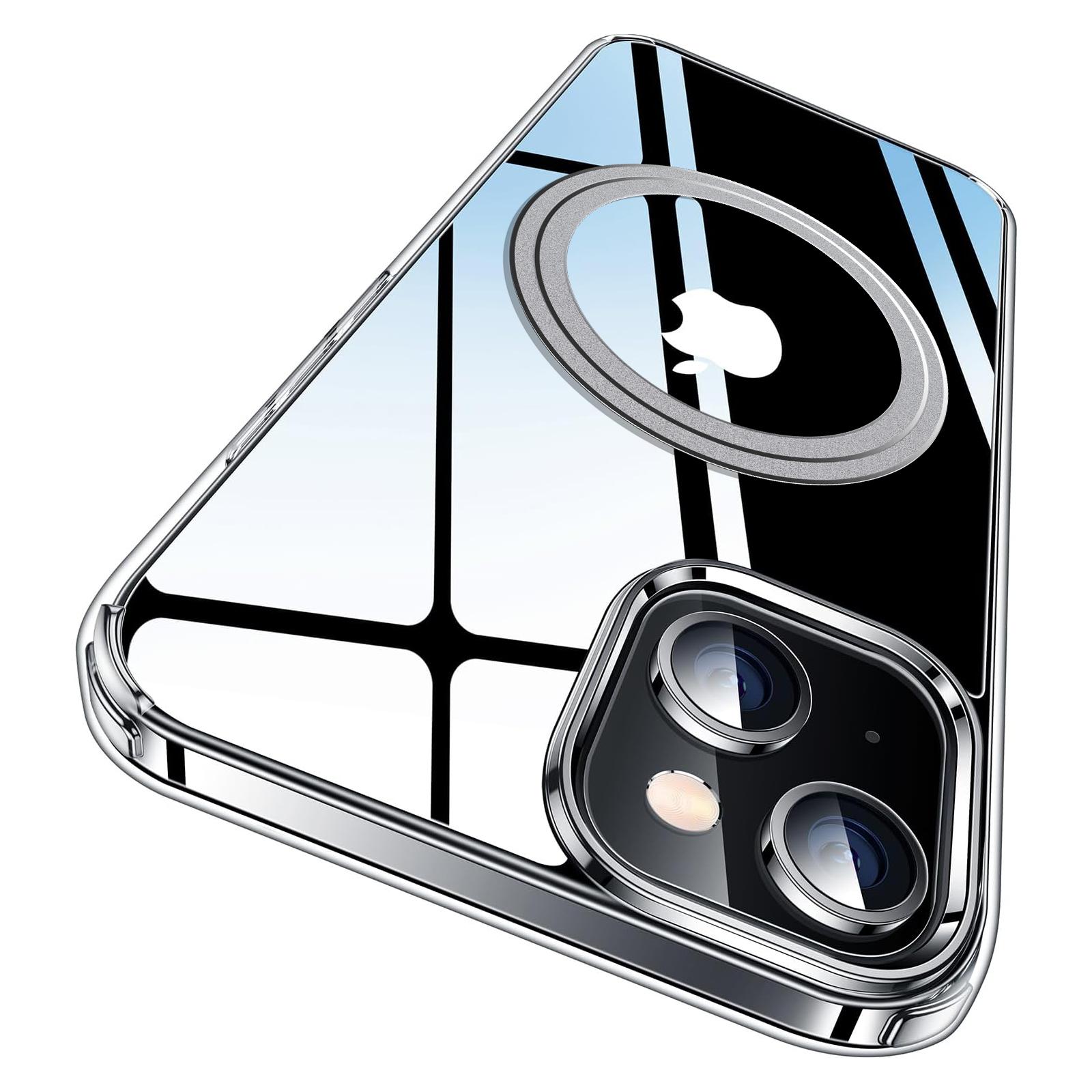 

For iPhone 15 Phone Case Compatible with MagSafe TPU+PC Clear Back Cover A