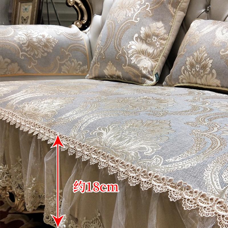 European Sofa Cushion Cover Luxury Modern Anti-slip Sofa Cushion Towel Jacquard Embroidery Chenille Sofa Cover Home Seat Cover