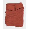 Parure de lit - 1 housse de couette 140 x 200 cm + 1 taie d'oreiller 60 x 60 cm - 100% coton renforcé - Rouge brique
