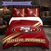 Set Biancheria da Letto Personalizzato con Nome Testo San Francisco 49ers, 1 Copripiumino & 2 Federe Regalo Personalizzato per Camera da Letto