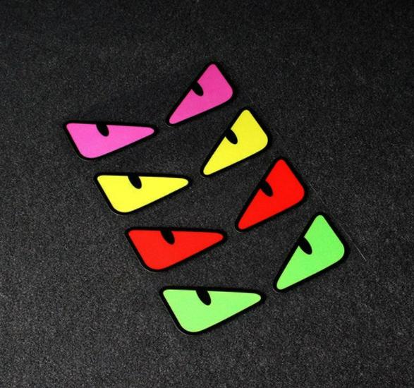 Reflective Devil Eyes Stickers: Creative, Funny Motorbike Expression Decals