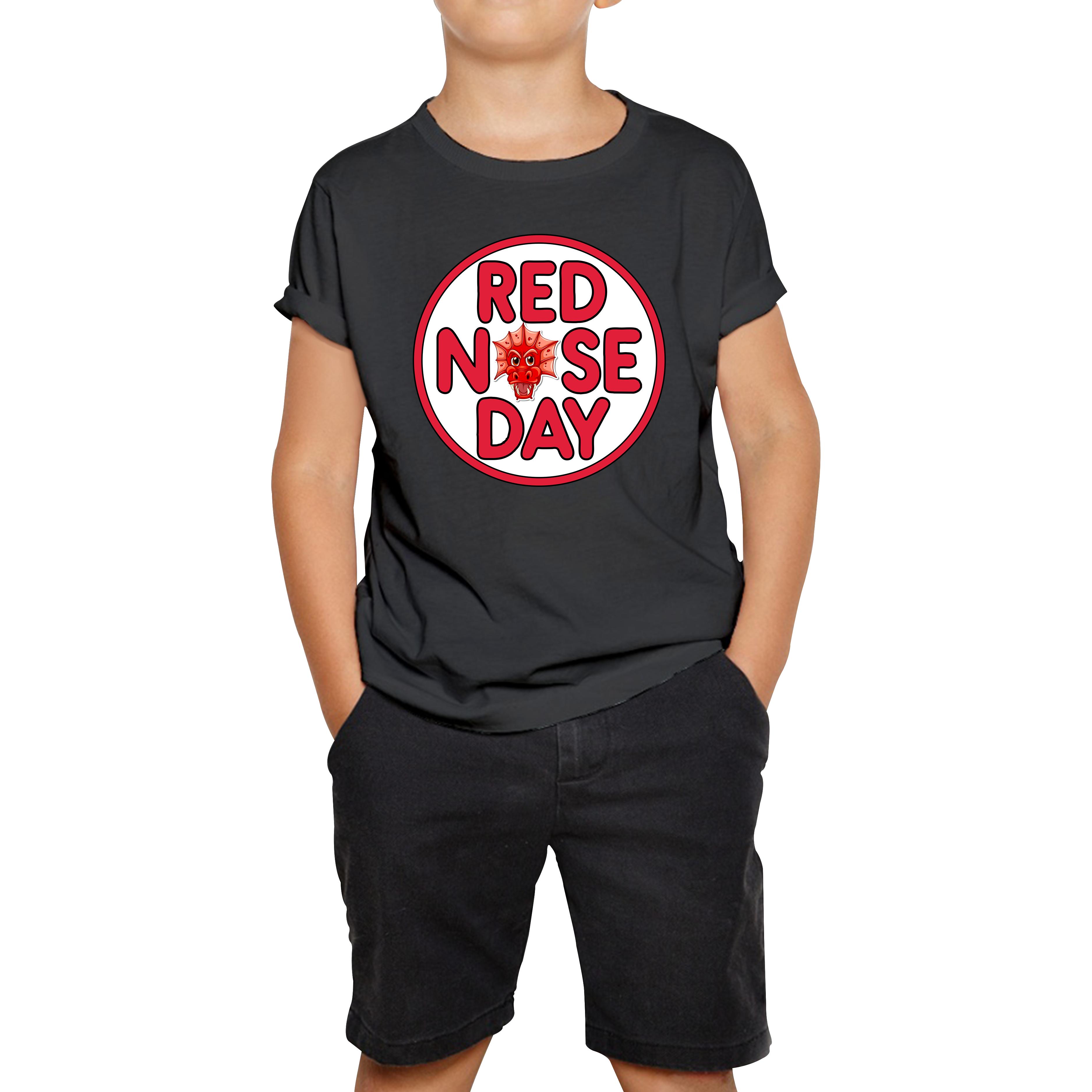 Dragon Face Red Nose Day Kids T Shirt 120