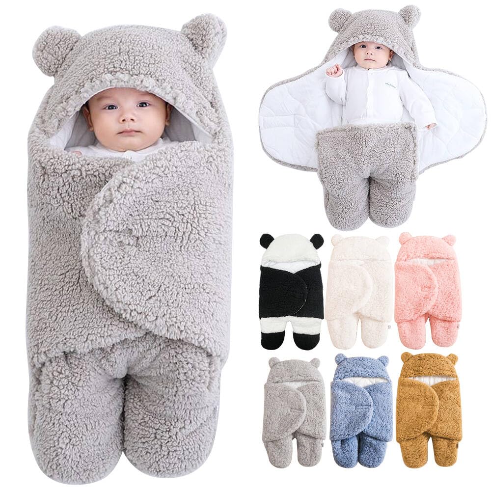 

HEARTST Детская зимняя пеленка Пушистая пеленка для сна ребенка Детский плюшевый слип и приемный Эссенциальный для ночного плача Нежный к машине Холодная серый