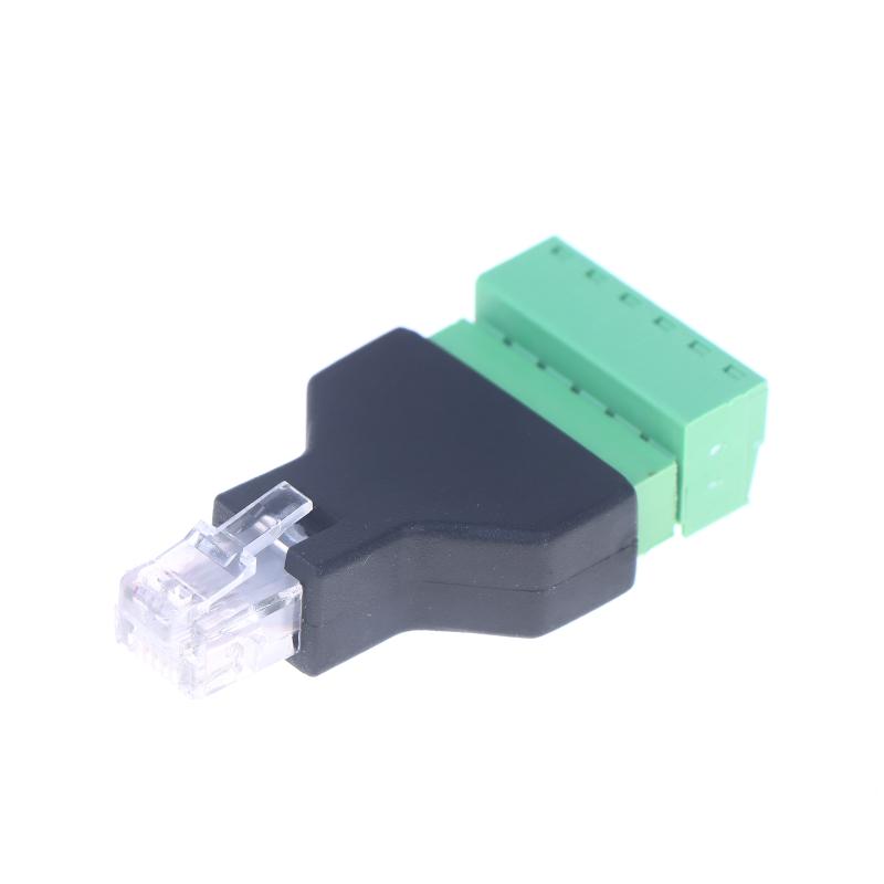 1Pc Cctv Adapter Connector Ethernet Male Plug To Screw Terminal Block 6 Pin With Terminal Plug Splitter Rj12 6P6C