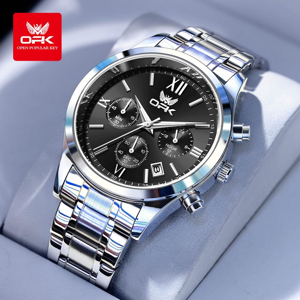 OPK 6052 Mens Watch Automatic Date Stainless steel Band High Quality Men's Watches