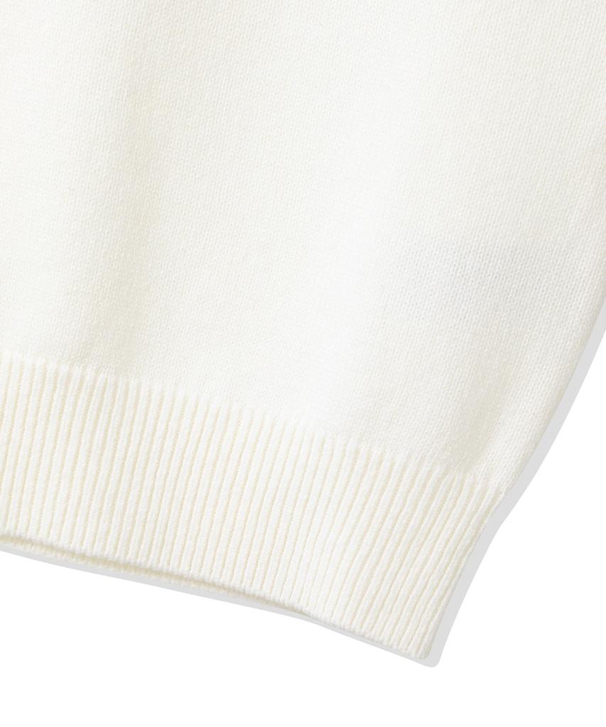 CGP (Women) Square Logo Short Sleeve Knit - Cream