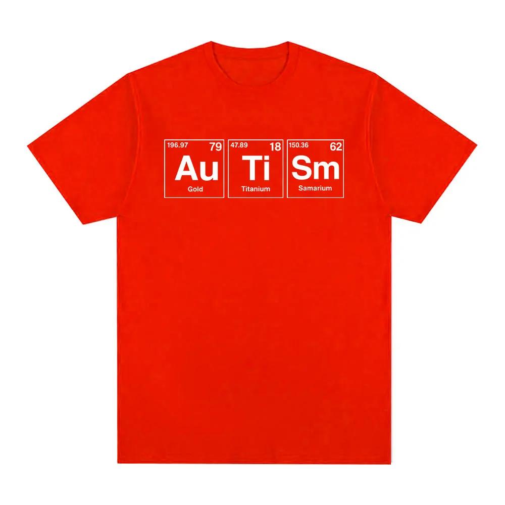 Autism Periodic Table Funny Meme T-shirts Men's Women Clothing Fashion Summer Short Sleeves T-shirt Cotton Casual T Shirts