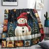 snowman Print Flannel Blanket, High quality Comfortable for All Seasons, Home Decor, Warmth and Comfort, Perfect for Christmas Gifts
