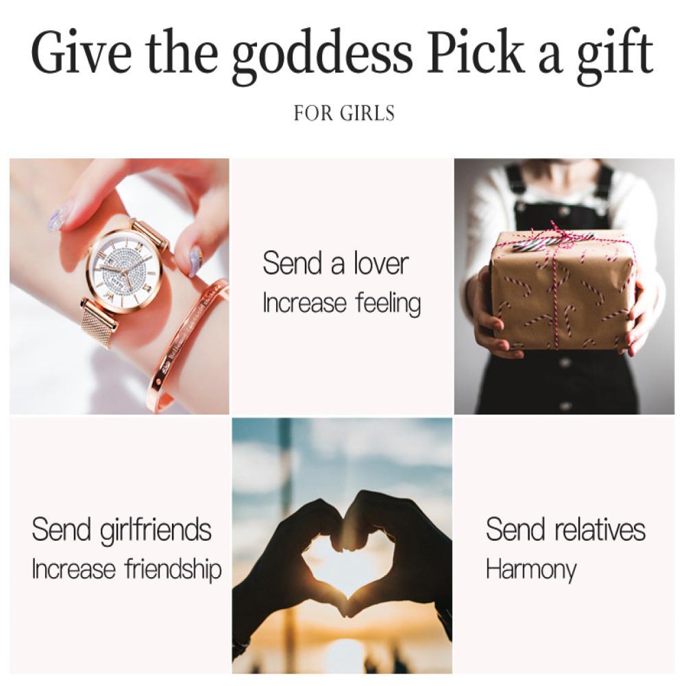 OLEVS 6892 mit Geschenkbox Gypsophila Quarzuhr Wasserdichte Damenuhr